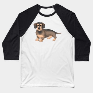 Black & Tan Wirehaired Dachshund Dog Baseball T-Shirt